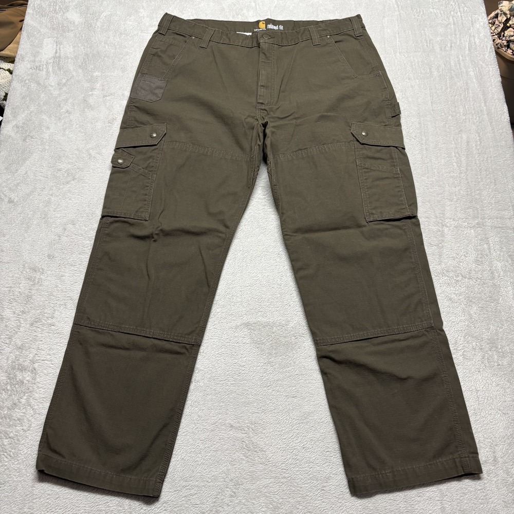 Carhartt B342-DFE Ripstop Cargo Double Knee Work Pants Brown Relaxed Men's 42x32